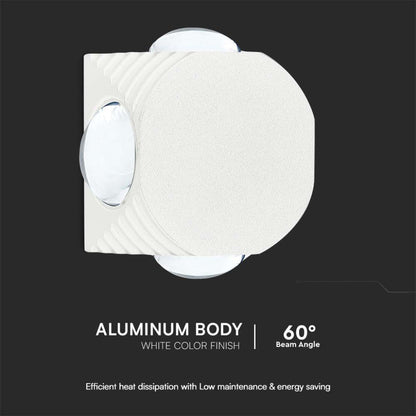 LED-Wandleuchte 4W mit 4 Lichtstrahlen 4000K IP54 Weiß