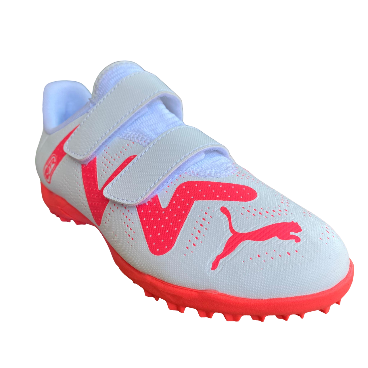 Puma scarpa da calcetto da ragazzo con strappo Future Play TT V 107394-01 bianco-orchidea