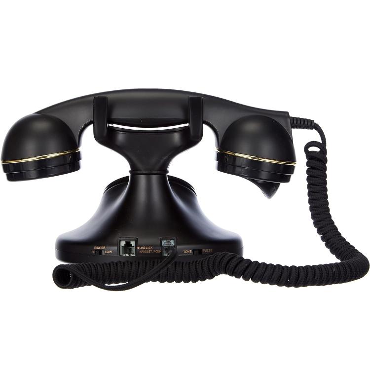 Brondi Vintage Festnetztelefon 10 Tisch Retro Einstellbarer Klingelton Schwarzes Kabel