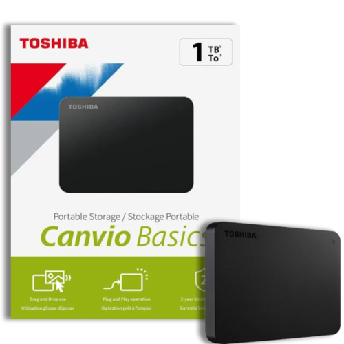 Toshiba Canvio Basics HDD (1 TB) TB510 Externe Festplatte USB 3.2 2,5" PC/PS4/PS5