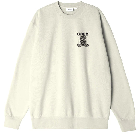 Obey Felpa girocollo da uomo L'Amore fa Male Premium 112863573 bianco naturale
