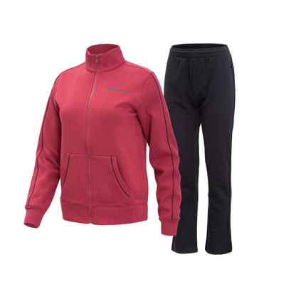 Champion tuta sportiva da donna con felpa con cerniera intera 116883 RS508 rosso scuro-nero