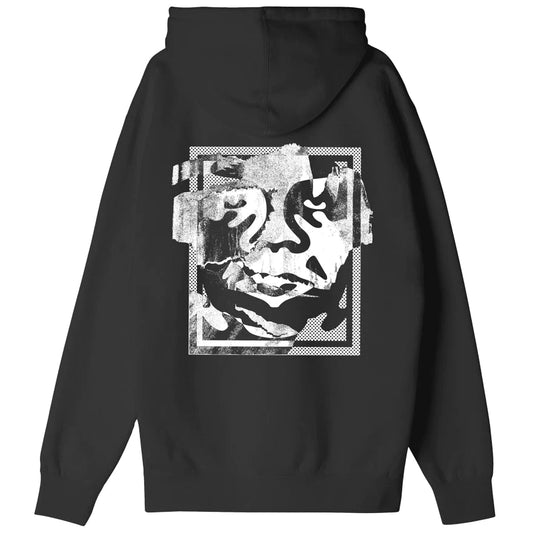 Obey Felpa da uomo con cappuccio Torn Icon Face 117463406 nero