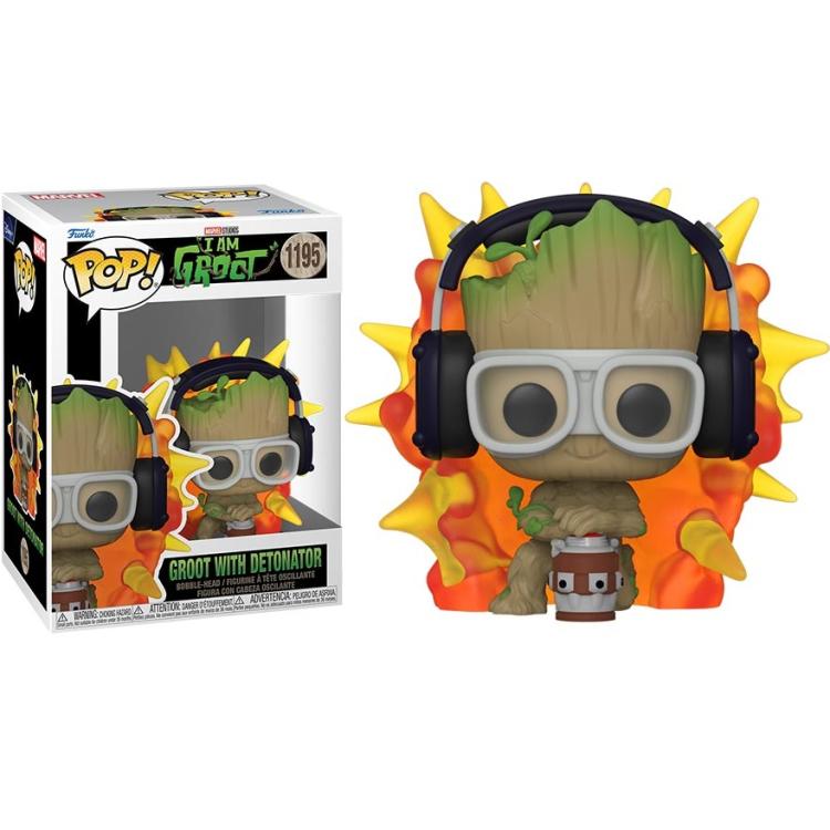 Funko Pop! Marvel - I Am Groot (1195) Groot mit Detonator Wackelkopf-Vinylfigur 9cm