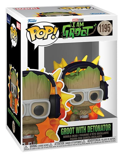 Funko Pop! Marvel - I Am Groot (1195) Groot mit Detonator Wackelkopf-Vinylfigur 9cm