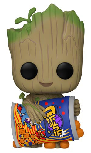 Funko Pop! Marvel I Am Groot – (1196) Groot mit Käse-Puffs Wackelkopf 9cm
