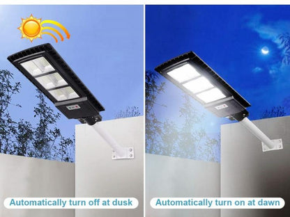 Lampione Stradale Faro Led 180W Pannello Solare Telecomando Sensore Crepuscolare