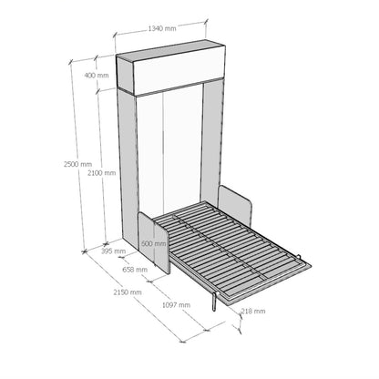 Klappbett 120 x 200 vertikal Kentaro Sofa
