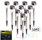 10 Solar LED Stake Garden Lights with Solar Panel - Pathway Lights