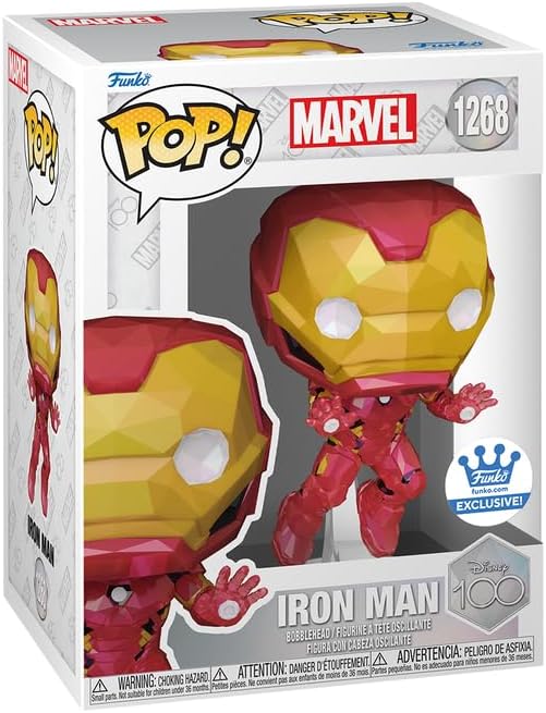 Funko Pop! Marvel Disney 100th (1268) Iron Man Exclusive Vinyl Figure 9cm