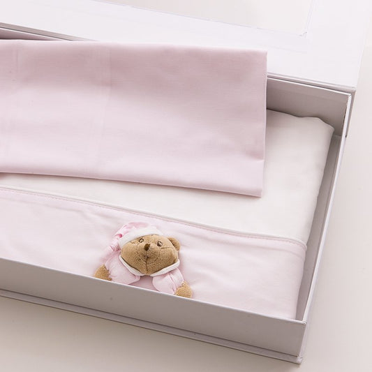 Puccio "Sei la mia Stella" 3-teiliges Bettwäscheset Kinderwagen Rosa