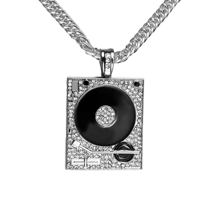Collana DJ con grammofono effetto diamante