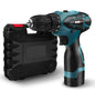 Cordless Drill Driver with Double Lithium Battery in Case 12V 2 Batteries