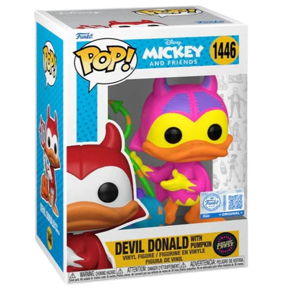 Funko Pop ! Disney - Mickey and friends - Devil Donald With Pumpkin (1446) - Black Light Chase Limited Edition