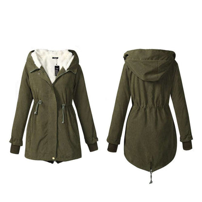 Cappotto invernale con cappuccio in cotone spesso caldo Giacca femminile Moda vintage lungo cappotto imbottito Street Outwear