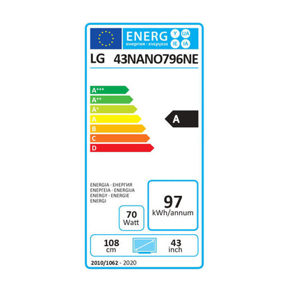 Lg Nanocell Smart Tv 43" 4K Hdr 43Nano796Ne Televisore Web Os Applicazioni
