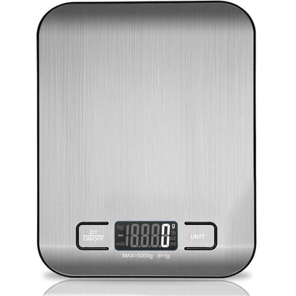 Bilancia Digitale Da Cucina Elettronica Piatto Acciaio Inox Precisione 1gr/5kg