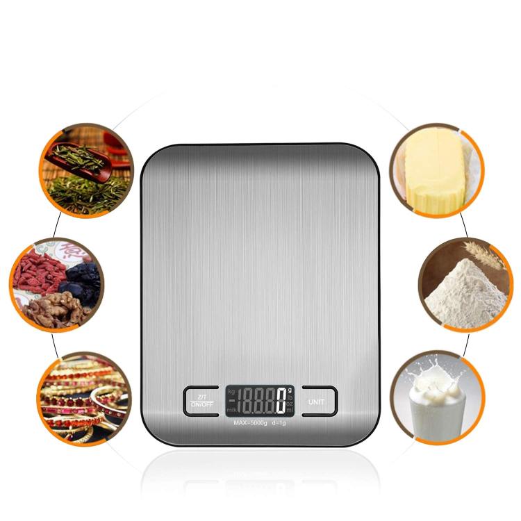 Bilancia Digitale Da Cucina Elettronica Piatto Acciaio Inox Precisione 1gr/5kg