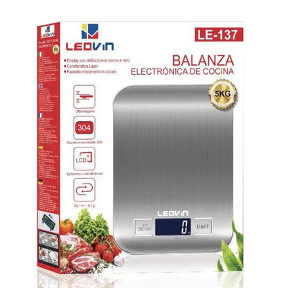 Bilancia Digitale Da Cucina Elettronica Piatto Acciaio Inox Precisione 1gr/5kg