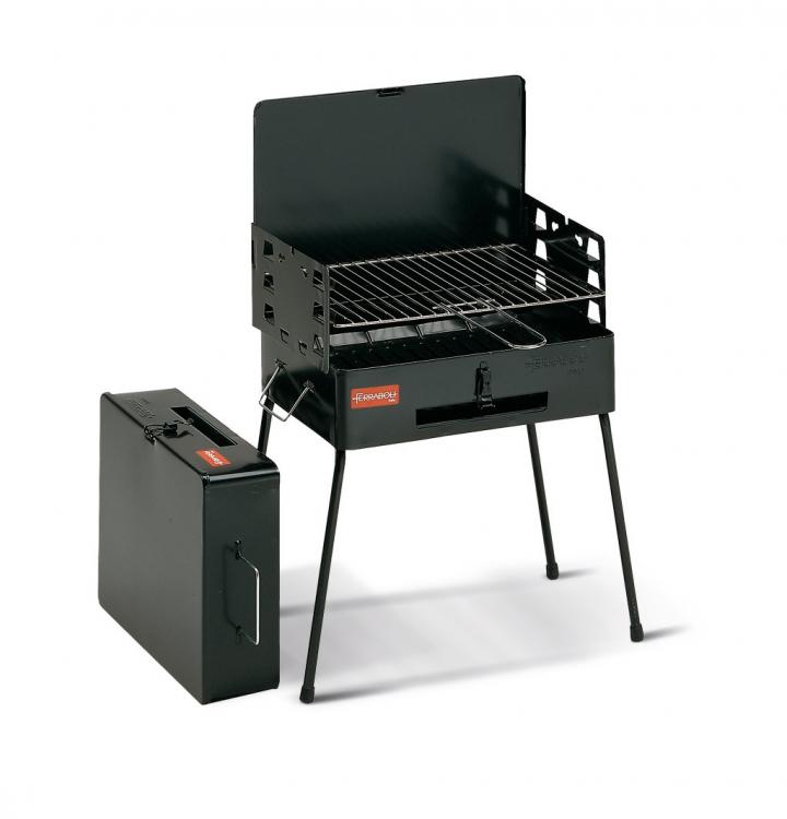 Ferraboli - Picknick-Holzkohlegrill als Koffer, Rost 40x30 Minigrill 208