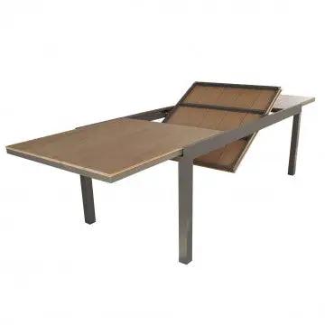 Tavolo allungabile Cayman in Alluminio con Piano in Polywood color Teak