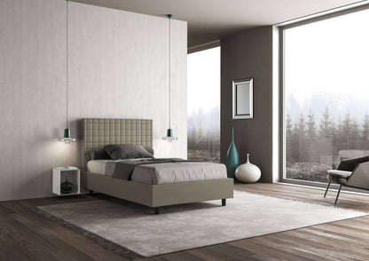 Letto singolo contenitore imbottito similpelle Sunny