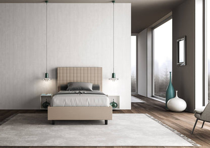 Letto singolo contenitore imbottito similpelle Sunny
