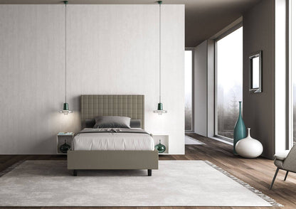 Letto singolo contenitore imbottito similpelle Sunny