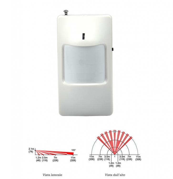 Kabelloser PIR-Bewegungsmelder Volumetrisch Alarmanlage Freq. 315/433Mhz