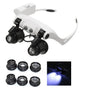 Visor Glasses Magnifying Lens Precision With 2 Leds 4 Lenses Torch Light