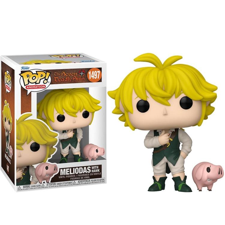 Funko Pop! Animation Seven Deadly Sins – (1497) Meliodas mit Hawk Figur 9 cm
