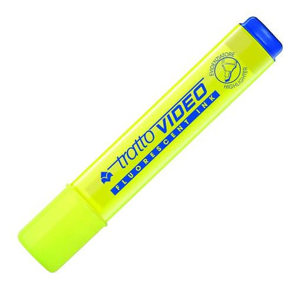Evidenziatore Fluorescente Tratto Video Giallo Pennarello Punta Scalpello Office