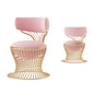 "Mermaid" golden metal chair, design inspired by mermaids, dimensions 60x60x80 cm.
