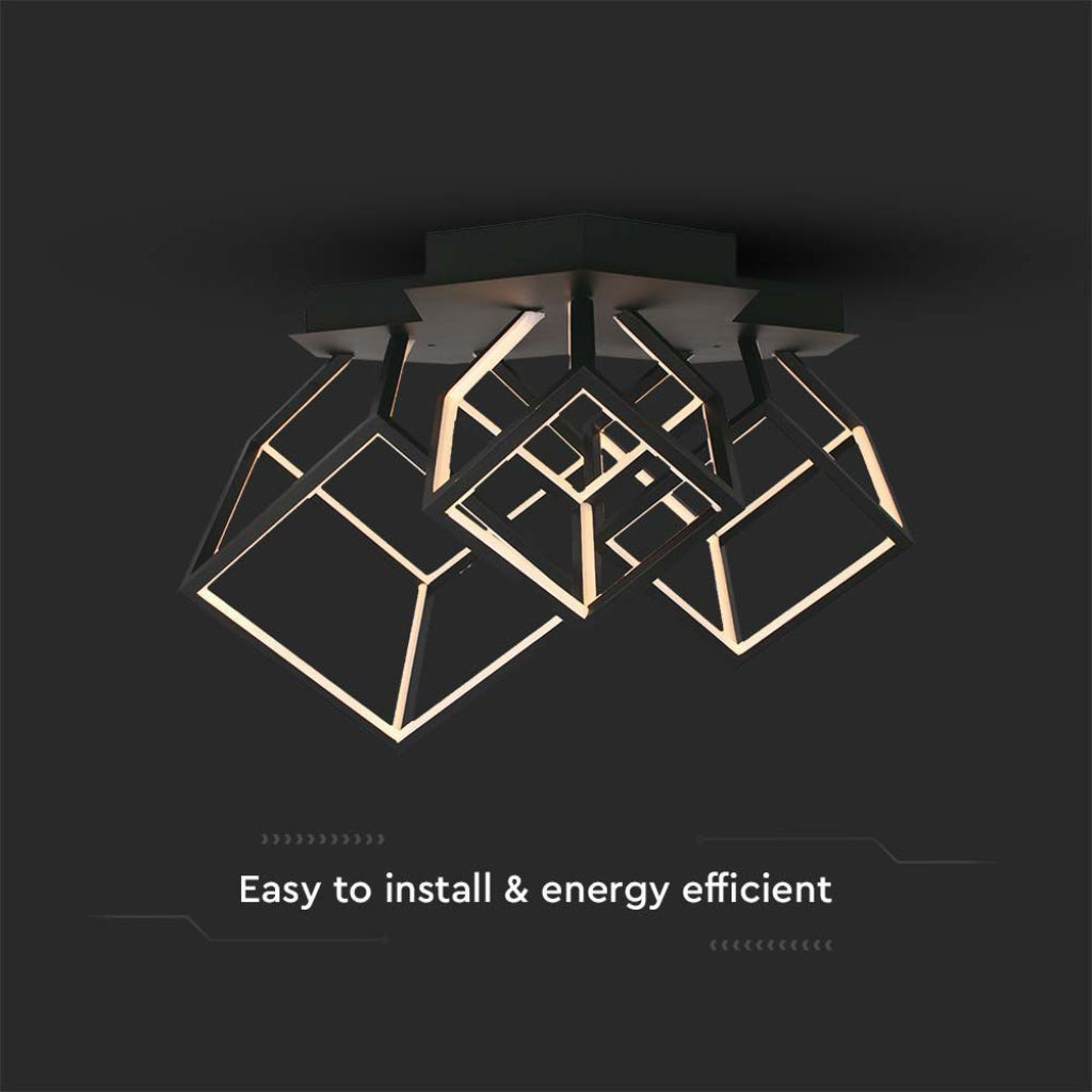 LED-Kronleuchter mit 3 Würfeln, 46W, Schwarz, 3000K – Modernes Design