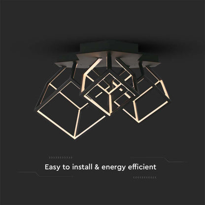 LED-Kronleuchter mit 3 Würfeln, 46W, Schwarz, 3000K – Modernes Design
