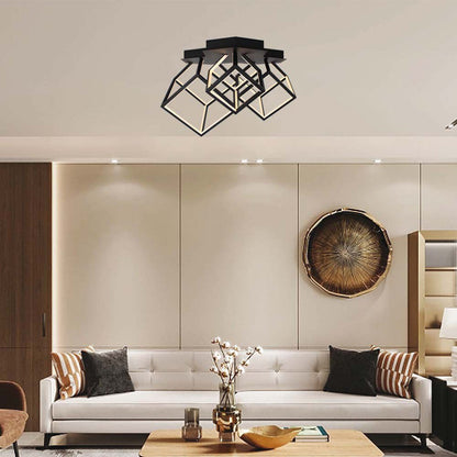 LED-Kronleuchter mit 3 Würfeln, 46W, Schwarz, 3000K – Modernes Design