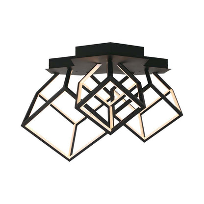 LED-Kronleuchter mit 3 Würfeln, 46W, Schwarz, 3000K – Modernes Design