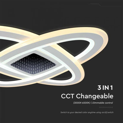 V-Tac LED-Deckenleuchte 130W dimmbar CCT mit Fernbedienung Ø50cm