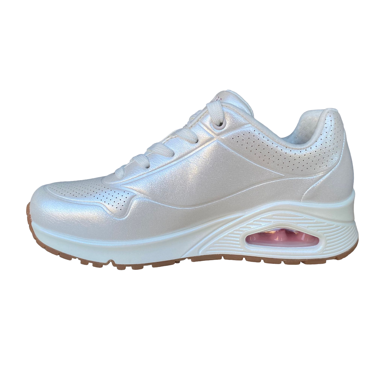 Skechers Uno Pearl Queen 155174/WHT Bianco | Sneaker Donna Perlata Skech-Air Zeppa