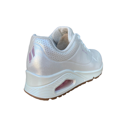 Skechers Uno Pearl Queen 155174/WHT Bianco | Sneaker Donna Perlata Skech-Air Zeppa