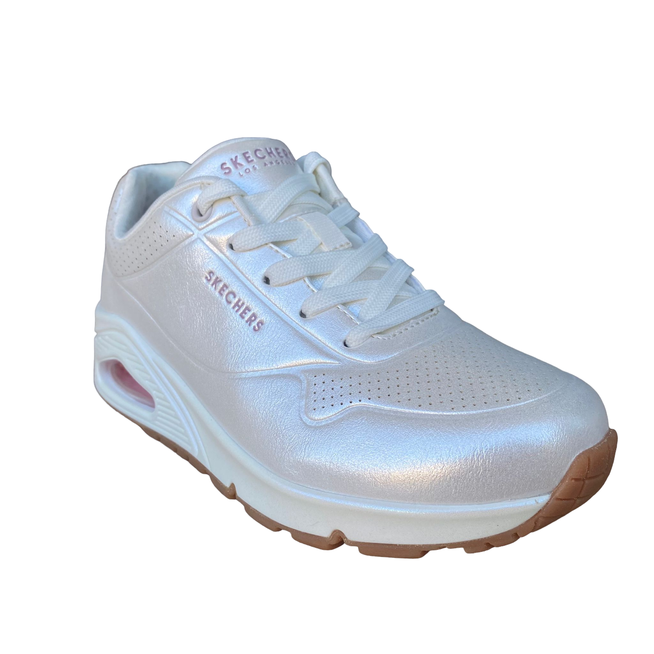 Skechers Uno Pearl Queen 155174/WHT Bianco | Sneaker Donna Perlata Skech-Air Zeppa