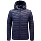 Men's hooded, padded jacket