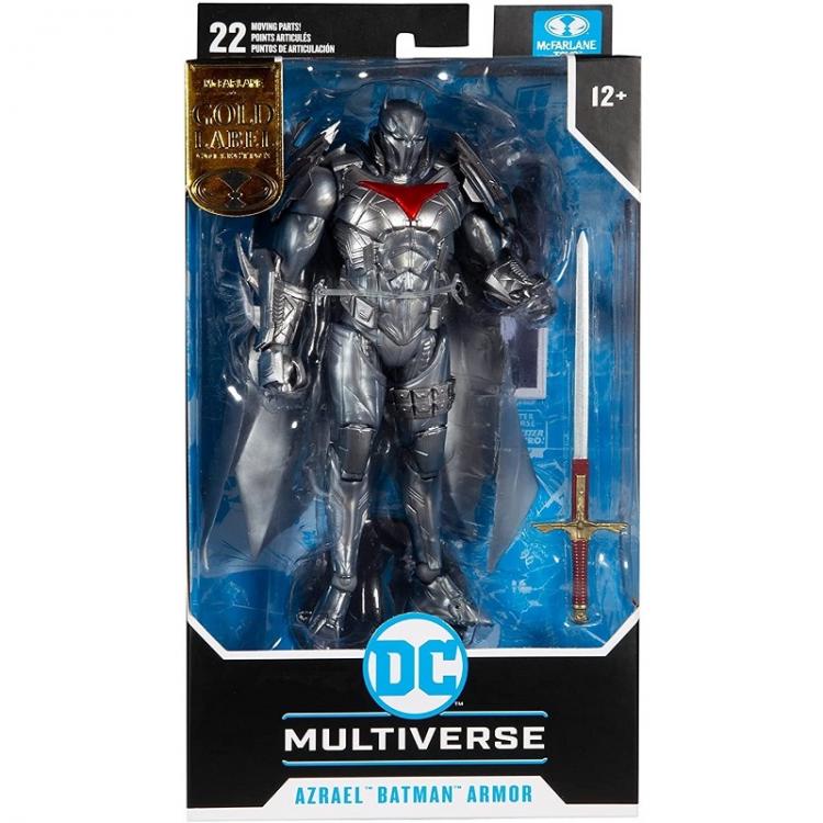 DC MULTIVERSE AZRAEL BATMAN SILBER RÜSTUNG GOLD LABEL McFARLANE STATUE FIGUR 18cm