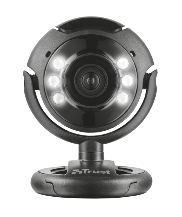 Webcam Trust Spotlight mit internem Mikrofon und LED-Leuchten PC Desktop Skype USB