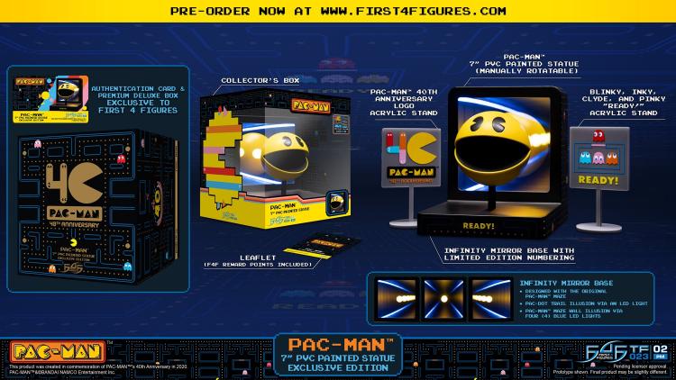 First 4 Figures | Pac-Man Statuetta 40Th Anniversary Infinity Mirror 3D Painted