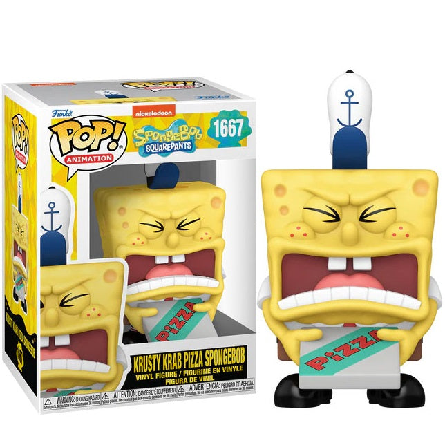Funko Pop! Animation SpongeBob 25th (1667) SpongeBob mit Krusty Krab Pizza Figur