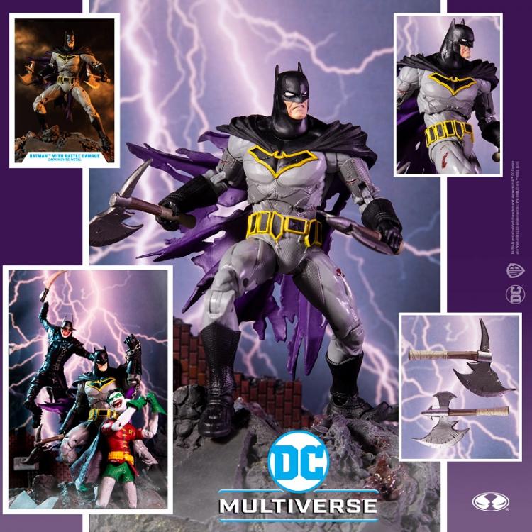 DC MULTIVERSE BATMAN BATTLE DAMAGE DARK NIGHT METAL McFARLANE STATUE FIGUR 18cm