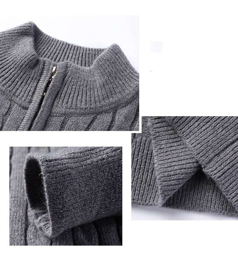 Herren-Pullover mit halbem Reißverschluss – Old Money®