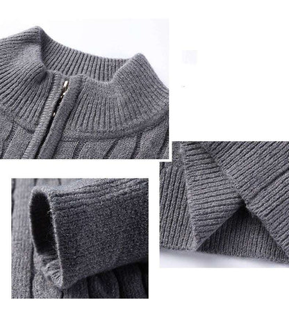 Herren-Pullover mit halbem Reißverschluss – Old Money®