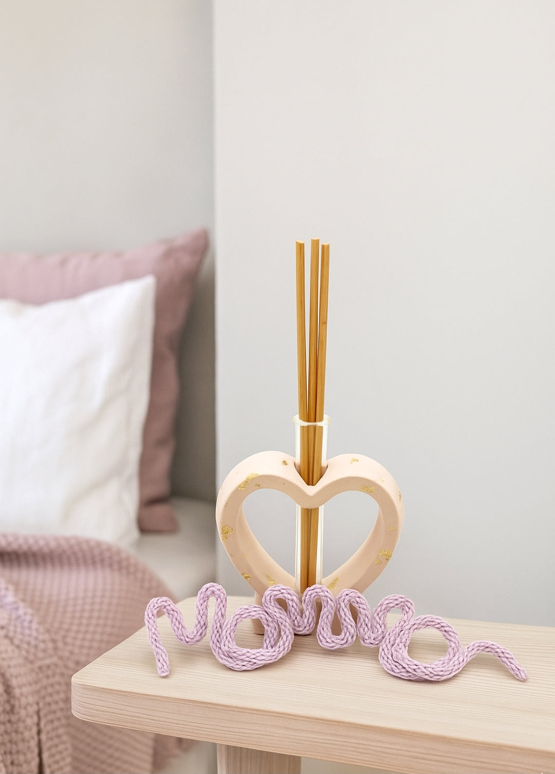 Diffusore per ambiente "cuore attimo di relax" e scritta mamma in tricotin